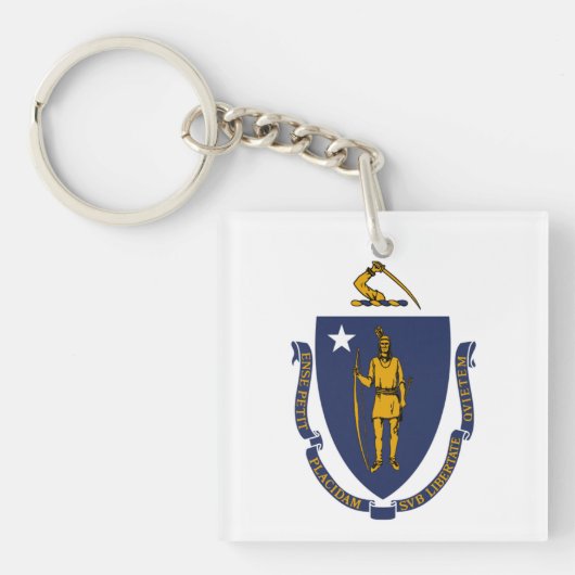 Massachusetts-Flagge Schlüsselanhänger (Vorderseite)