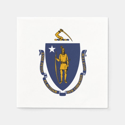 Massachusetts-Flagge Serviette (Vorderseite)