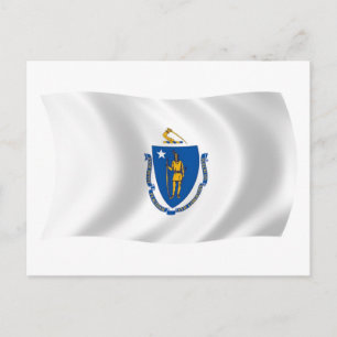 Massachusetts-Flaggen-Postkarte Postkarte