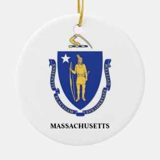 Massachusetts-Flaggen-Verzierung (MA) Keramik Ornament