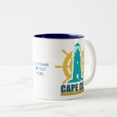 Massachusetts für benutzerdefinierte Textkopien Zweifarbige Tasse (VorderseiteRechts)