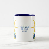 Massachusetts für benutzerdefinierte Textkopien Zweifarbige Tasse (Mittel)