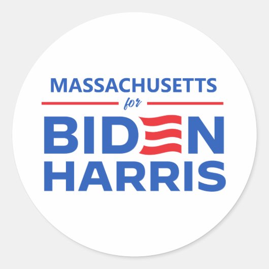 Massachusetts für Biden Harris Runder Aufkleber (Vorderseite)