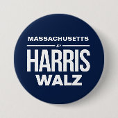 Massachusetts für Harris Walz Button (Vorderseite)