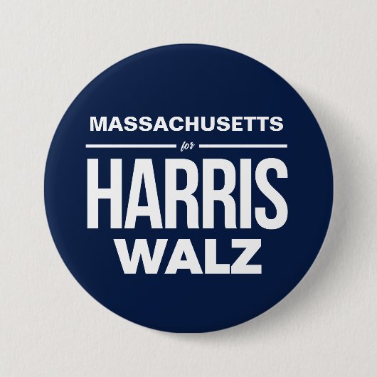 Massachusetts für Harris Walz Button (Vorderseite)