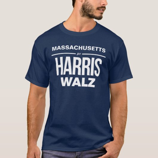 Massachusetts für Harris Walz T-Shirt (Vorderseite)