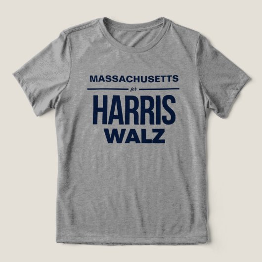 Massachusetts für Harris Walz Tri-Blend Shirt (Design Vorderseite)