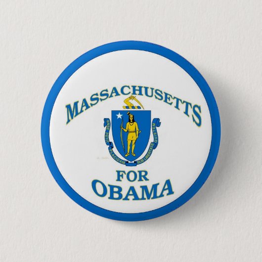 MASSACHUSETTS FÜR OBAMA-Knopf Button (Vorderseite)