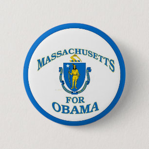 MASSACHUSETTS FÜR OBAMA-Knopf Button