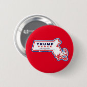 Massachusetts für Trump Pence 2020 Button (Vorne & Hinten)