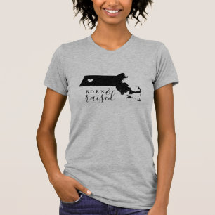 Massachusetts Geborenes und erhöhtes Staat T-Shirt