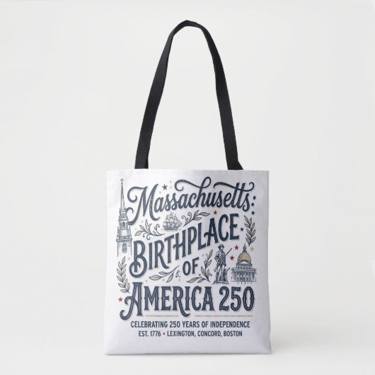 Massachusetts: Geburtsort Amerikas 250 Tasche (Vorderseite)