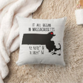 Massachusetts GPS Koordinaten mit Herz Kissen (Decke)