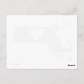 Massachusetts Gray Staat Map Form mit Herz Postkarte (Rückseite)