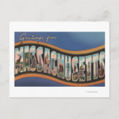 Massachusetts - Großbuchstaben Postkarte (Vorderseite)