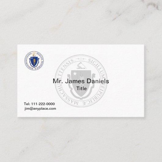 Massachusetts Großes Siegel Visitenkarte (Vorderseite)