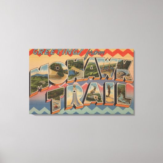 Massachusetts - Grüße vom Mohawk-Pfad 2 Leinwanddruck (Vorderseite)