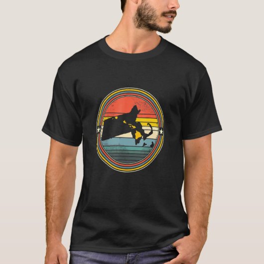 Massachusetts Hawaii Roots Origin Staat Map Retro T-Shirt (Vorderseite)