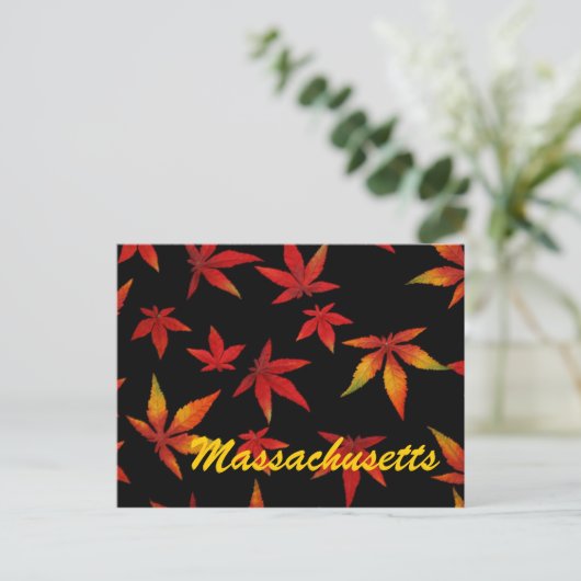 Massachusetts Herbstleaves Postkarte (Stehend Vorderseite)