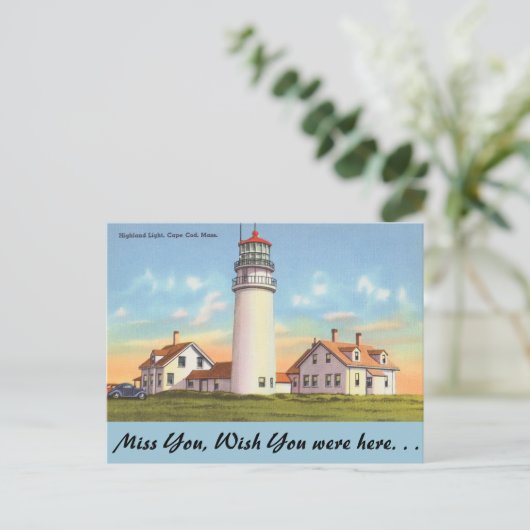 Massachusetts, Highland Light, Cape Cod Postkarte (Stehend Vorderseite)