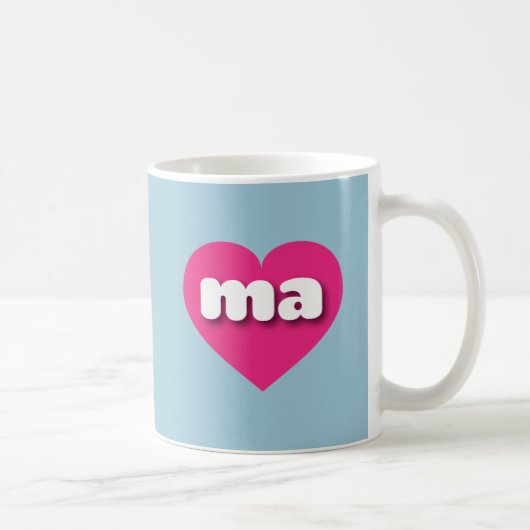 Massachusetts Hot Pink heart - I Liebe ma Kaffeetasse (Rechts)