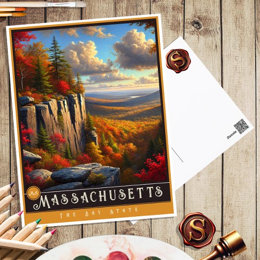 Massachusetts | Hyper-Realistisches Staat Postkart Postkarte