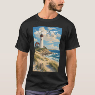 Massachusetts Illustration Reise Kunst Vintage T-Shirt