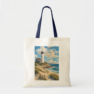 Massachusetts Illustration Reise Kunst Vintage Tragetasche