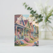 Massachusetts Illustration Retro Postkarte (Stehend Vorderseite)