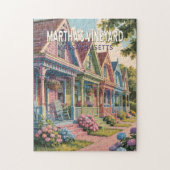 Massachusetts Illustration Retro Puzzle (Vertikal)