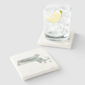 Massachusetts Illustration Staat Kontur Steinuntersetzer (Seitenansicht)