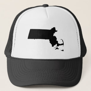 Massachusetts in Schwarz Truckerkappe