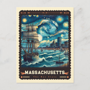 Massachusetts   Inspiriert von Vincent Van Gogh Postkarte
