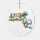 Massachusetts Karte Boston Cape Cod Salem Souvenir Keramik Ornament (Links)