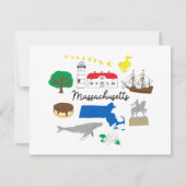 Massachusetts-Karte Feiertagskarte (Vorderseite)