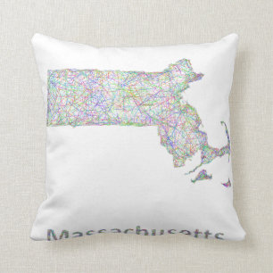 Massachusetts-Karte Kissen