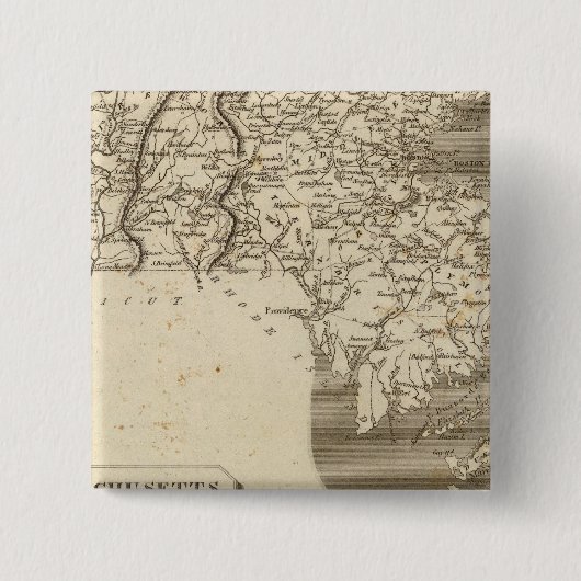 Massachusetts Karte von Arrowsmith Button (Vorderseite)