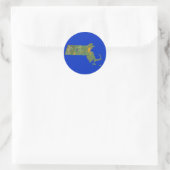 Massachusetts Kartenaufkleber Runder Aufkleber (Tasche)