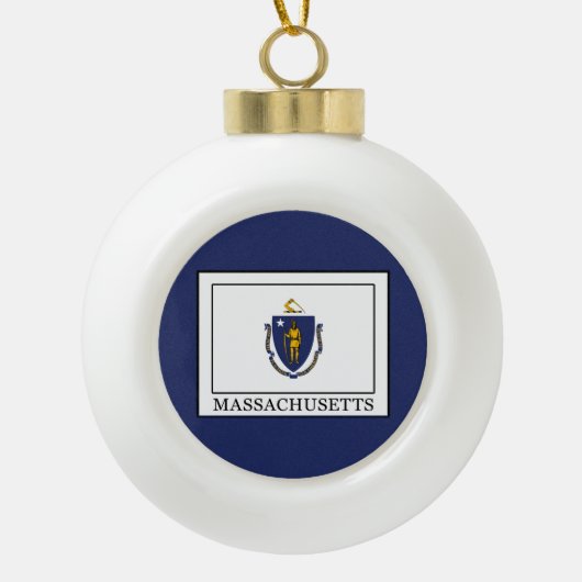 Massachusetts Keramik Kugel-Ornament (Vorderseite)