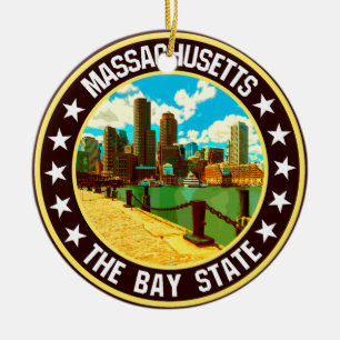 Massachusetts Keramik Ornament
