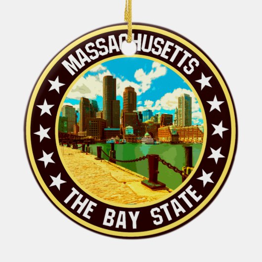 Massachusetts Keramik Ornament (Hinten)