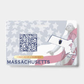 MASSACHUSETTS - Kind-ID - USA-Flaggenrahmen Ausweis (Rückseite)
