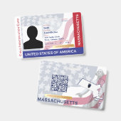 MASSACHUSETTS - Kind-ID - USA-Flaggenrahmen Ausweis (Vorder- & Rückseite)
