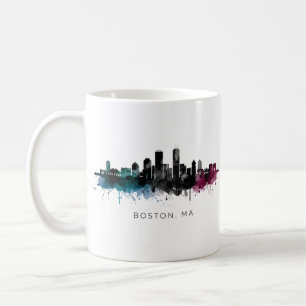 Massachusetts-Kunst Boston MA Skyline Aquarell Kaffeetasse