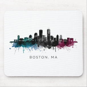 Massachusetts-Kunst   Boston MA Skyline Aquarell Mousepad