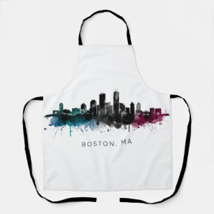 Massachusetts-Kunst   Boston MA Skyline Aquarell Schürze