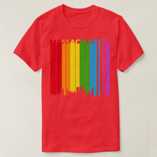 Massachusetts LGBT-Gay Pride T-Shirt (Design vorne)