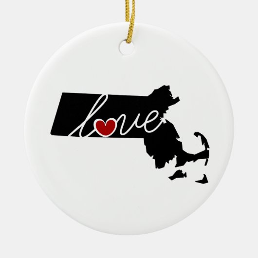 Massachusetts-Liebe!  Geschenke für MA-Liebhaber Keramikornament (Vorne)