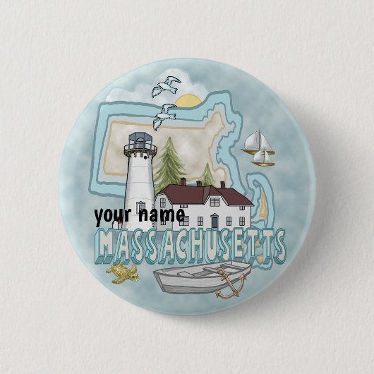 Massachusetts Lighthouse Button (Vorderseite)