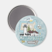 Massachusetts Lighthouse Magnet (Vorderseite/Rückseite)